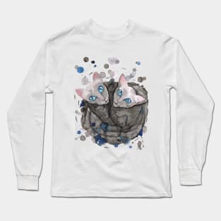Two gray cat sisters Long Sleeve T-Shirt